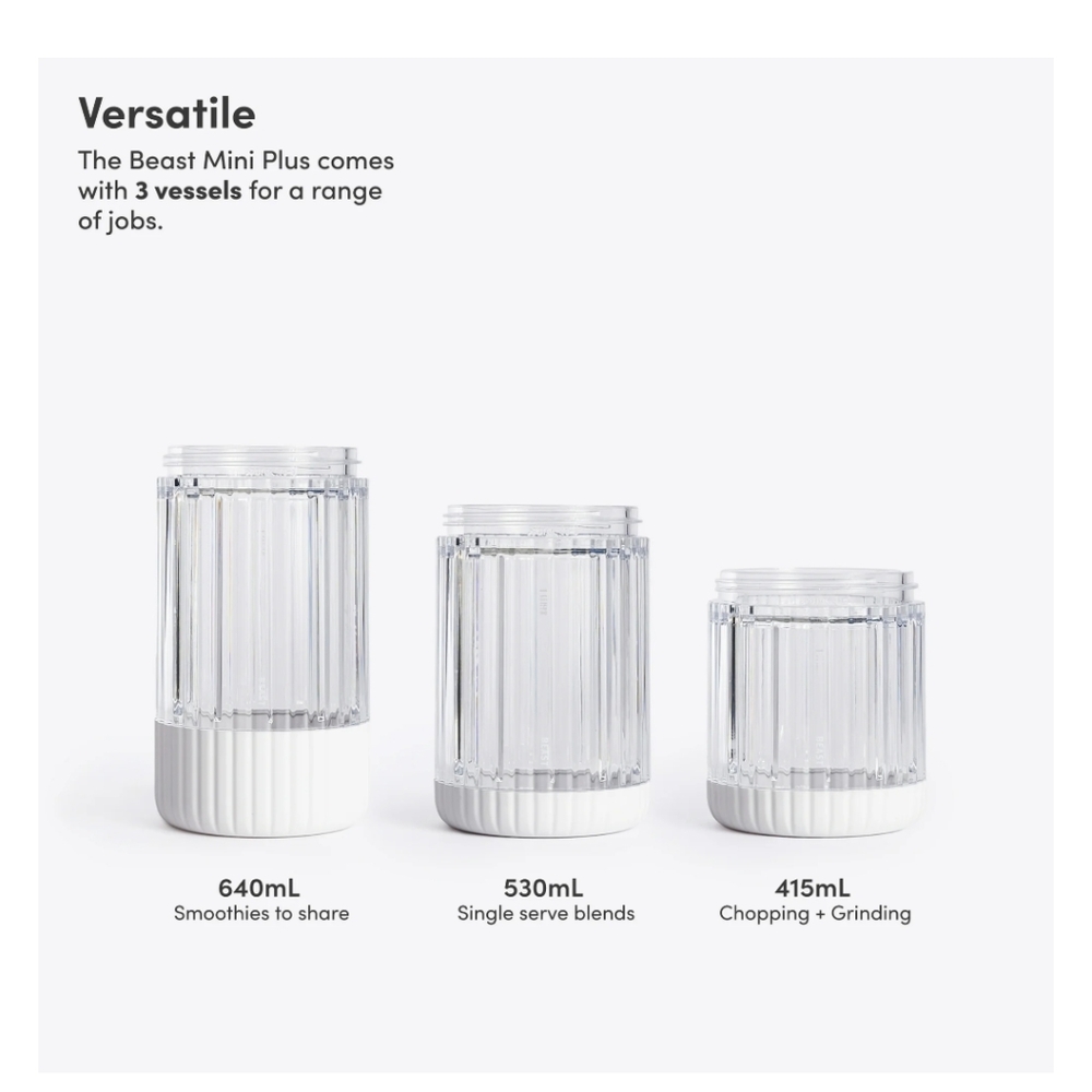 Beast Mini Blender 3 Vessel Set In White - Picture 2 of 16